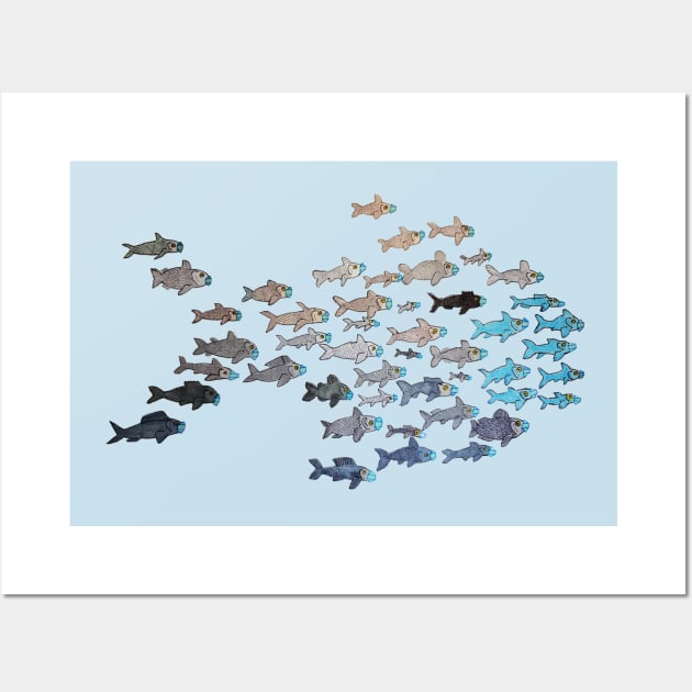 Return to school of fish Wall Art by atadrawing